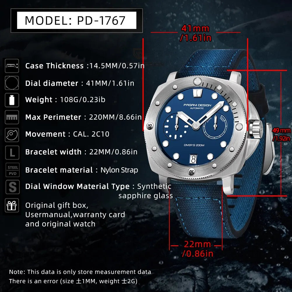 PAGANI Design Diver 200M