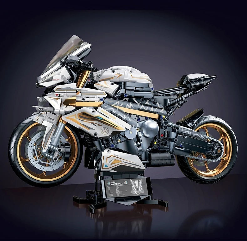 TOYLINX 2045PCS Motorcycle Building Block Set – Alloy Racing Bike Model for Kids & Adults