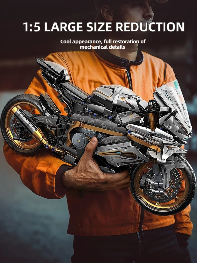 TOYLINX 2045PCS Motorcycle Building Block Set – Alloy Racing Bike Model for Kids & Adults