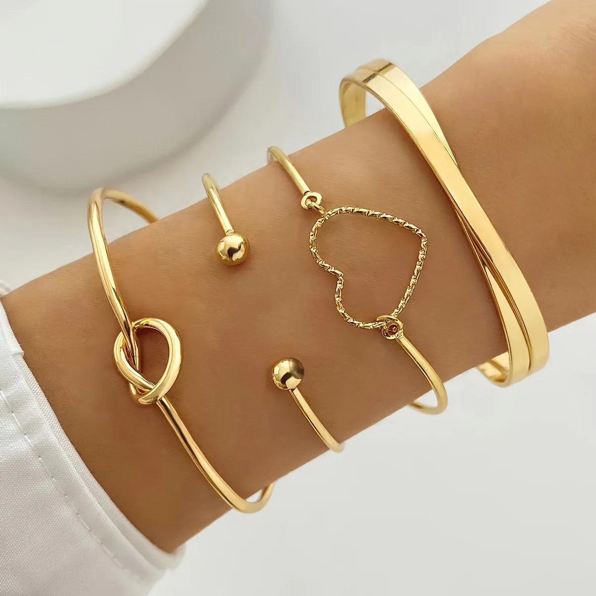Golden Edge – SET DI 7 BRACCIALI PUNK RETRO IN ORO LUCIDO
