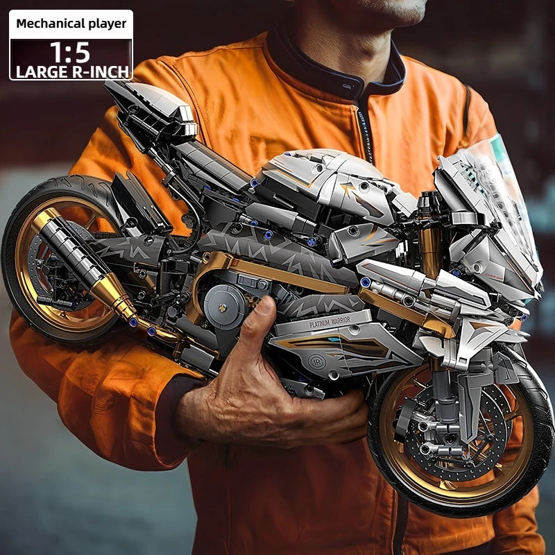 TOYLINX 2045PCS Motorcycle Building Block Set – Alloy Racing Bike Model for Kids & Adults